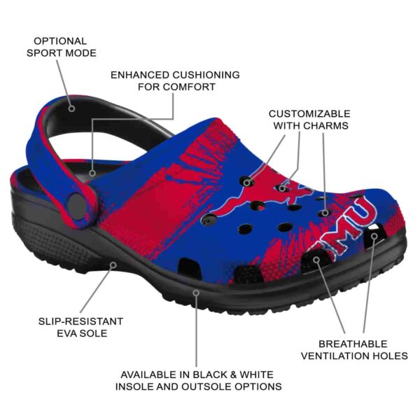 customized smu mustangs paint splatter graphics clog new arrival