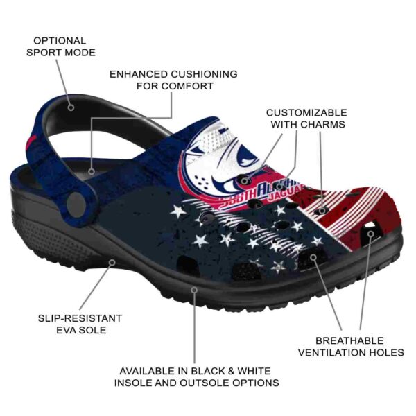 customized south alabama jaguars star spangled side pattern clog new arrival