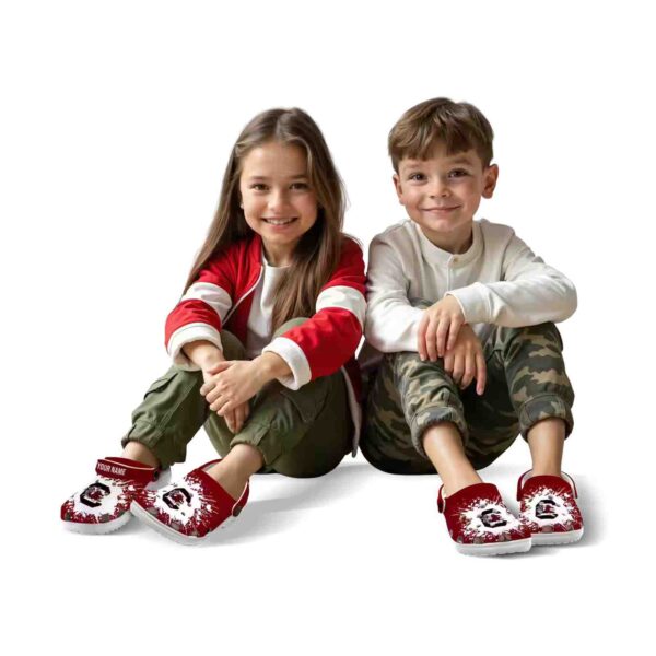 customized south carolina gamecocks splatter background crocs fashion forward