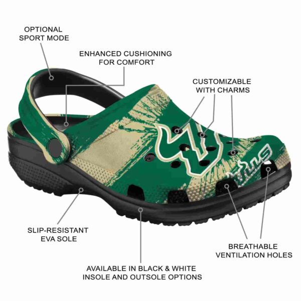 customized south florida bulls paint splatter graphics clog new arrival