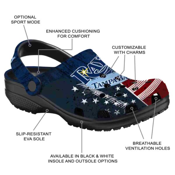 customized tampa bay rays star spangled side pattern crocs new arrival