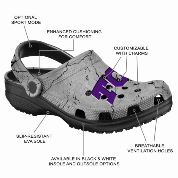 customized tcu horned frogs cracked texture crocs new arrival