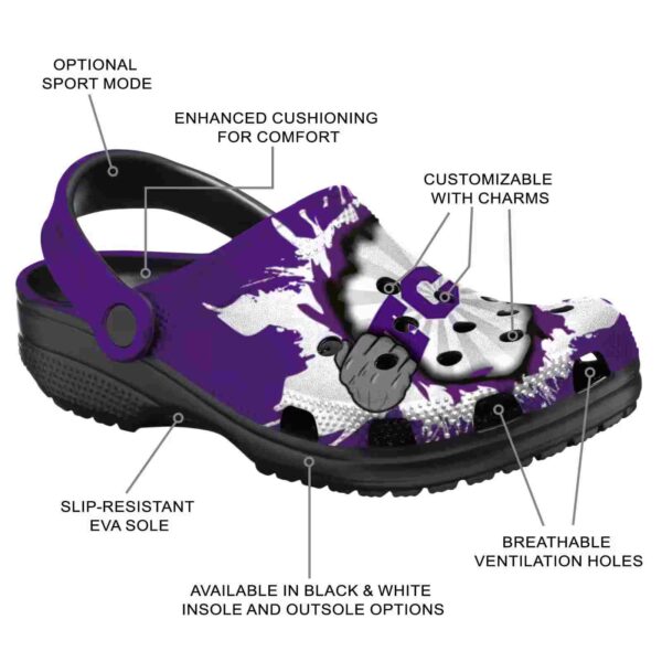 customized tcu horned frogs gripping hand crocs new arrival