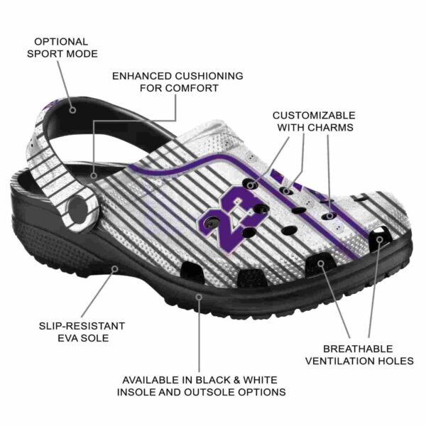 customized tcu horned frogs pinstripe pattern crocs new arrival