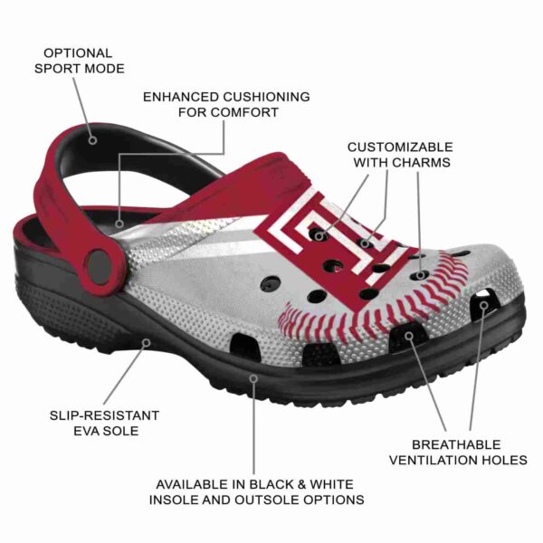 customized temple owls baseball motif clog new arrival