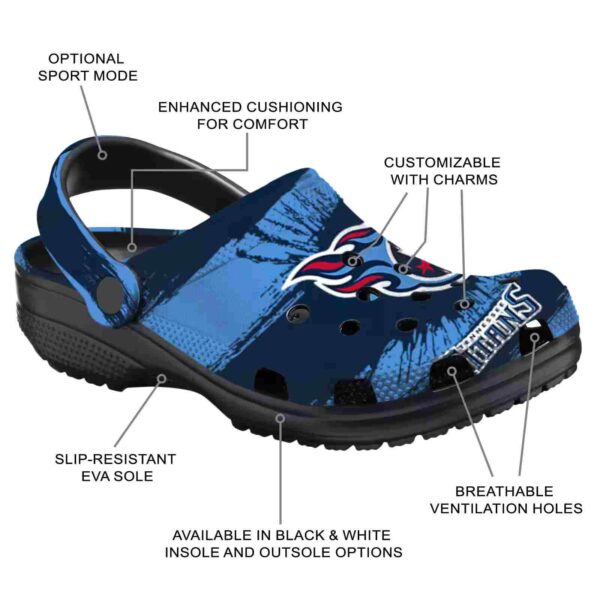 customized tennessee titans paint splatter graphics crocs new arrival
