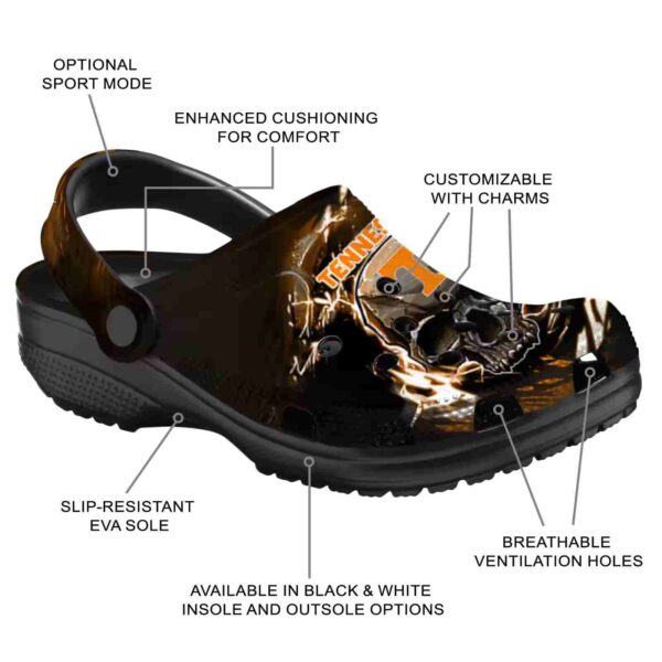 customized tennessee volunteers gothic skull crocs new arrival