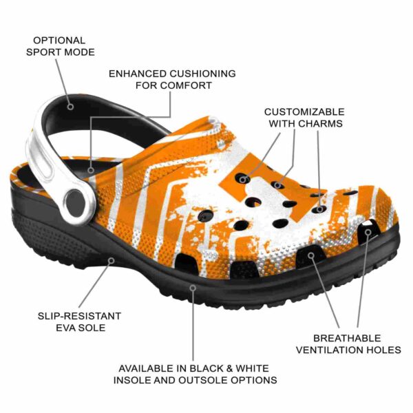customized tennessee volunteers zigzag paint burst crocs new arrival