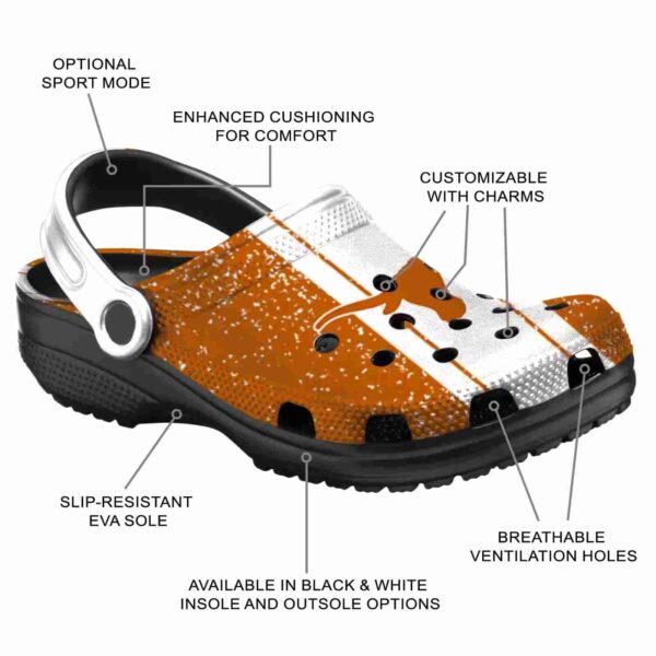 customized texas longhorns vertical stripes crocs new arrival