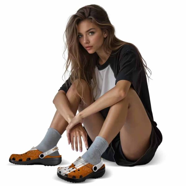 customized texas longhorns vertical stripes crocs premium grade