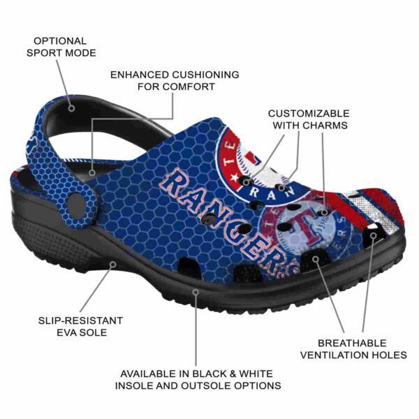 customized texas rangers contrasting stripes crocs new arrival