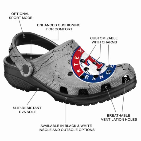 customized texas rangers cracked texture crocs new arrival