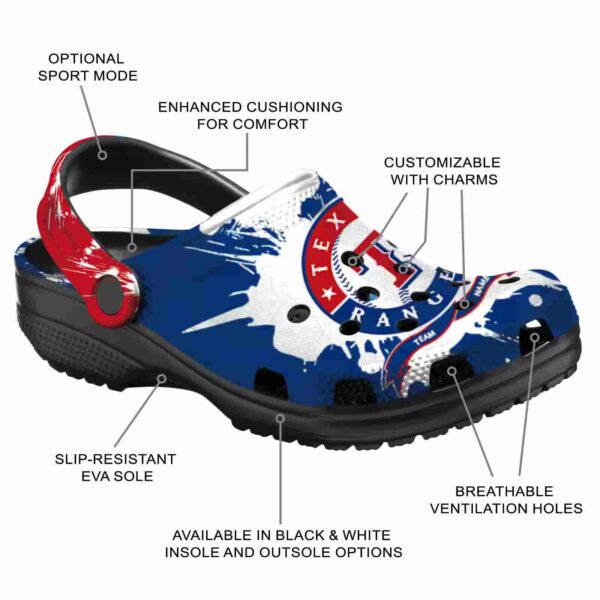 customized texas rangers splatter pattern crocs new arrival