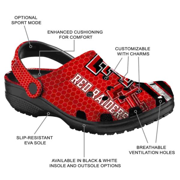 customized texas tech red raiders contrasting stripes crocs new arrival