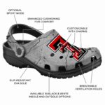 Customized Texas Tech Red Raiders Cracked Texture Crocs Best selling
