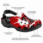 Customized Texas Tech Red Raiders Splatter Pattern Crocs Best selling