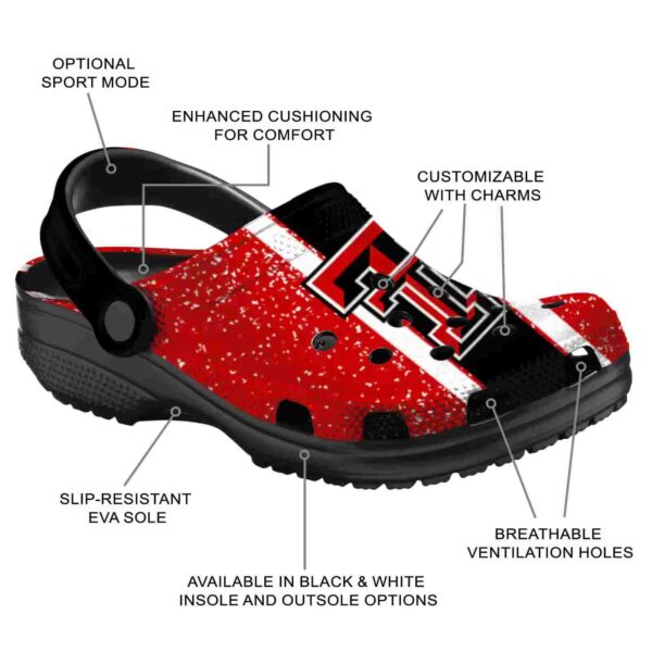 customized texas tech red raiders vertical stripes crocs new arrival