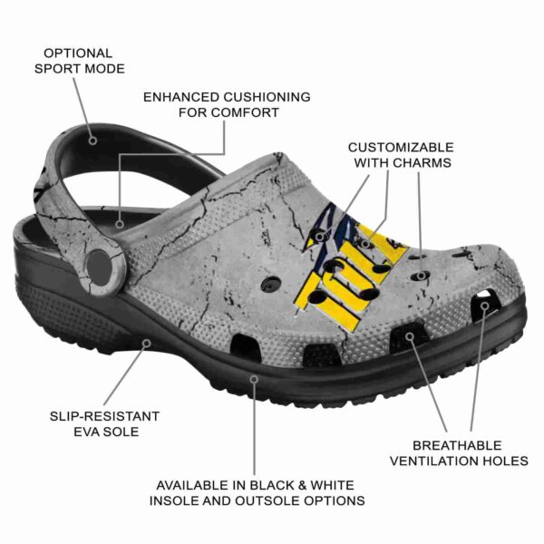 customized toledo rockets cracked texture clog new arrival