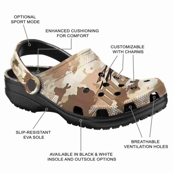 customized toledo rockets desert camo clog new arrival