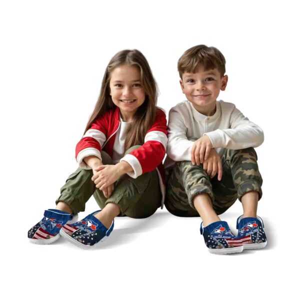 customized toronto blue jays star spangled side pattern crocs fashion forward