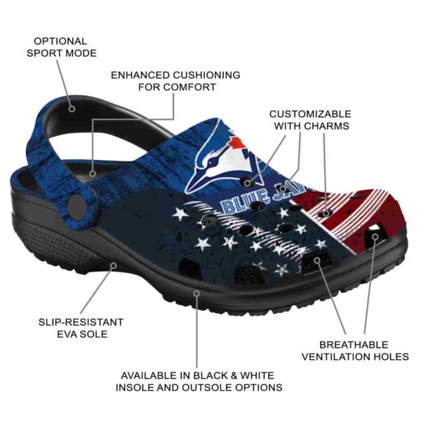 customized toronto blue jays star spangled side pattern crocs new arrival