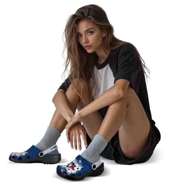 customized toronto blue jays zigzag paint burst crocs premium grade