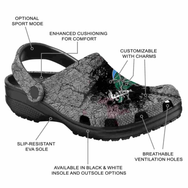 customized tulane green wave cracked ground texture clog new arrival