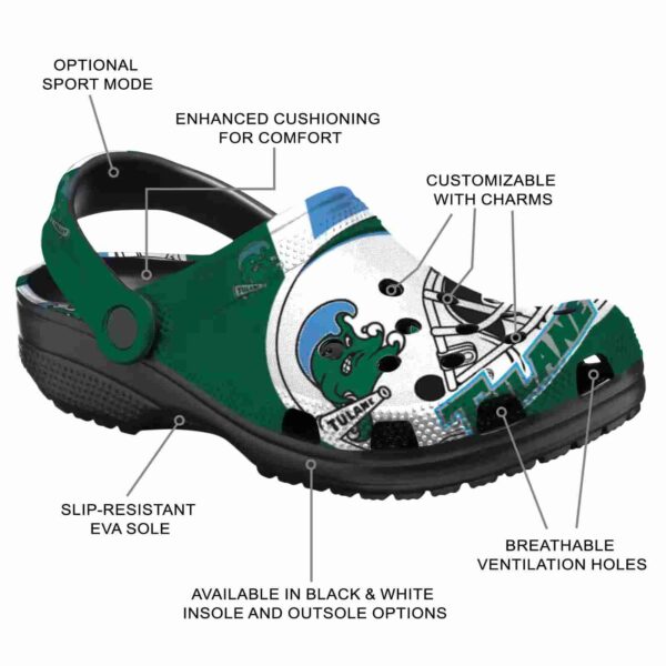 customized tulane green wave football helmet clog new arrival