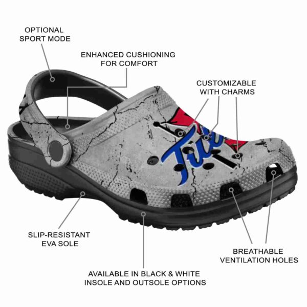 customized tulsa golden hurricane cracked texture clog new arrival
