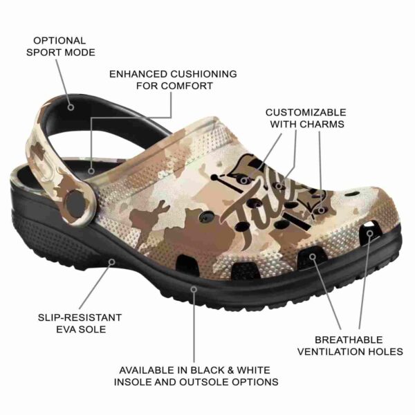 customized tulsa golden hurricane desert camo clog new arrival