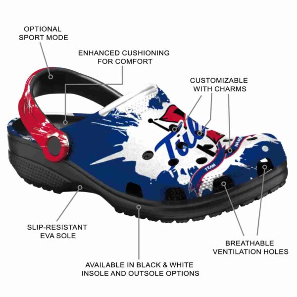 customized tulsa golden hurricane splatter pattern clog new arrival