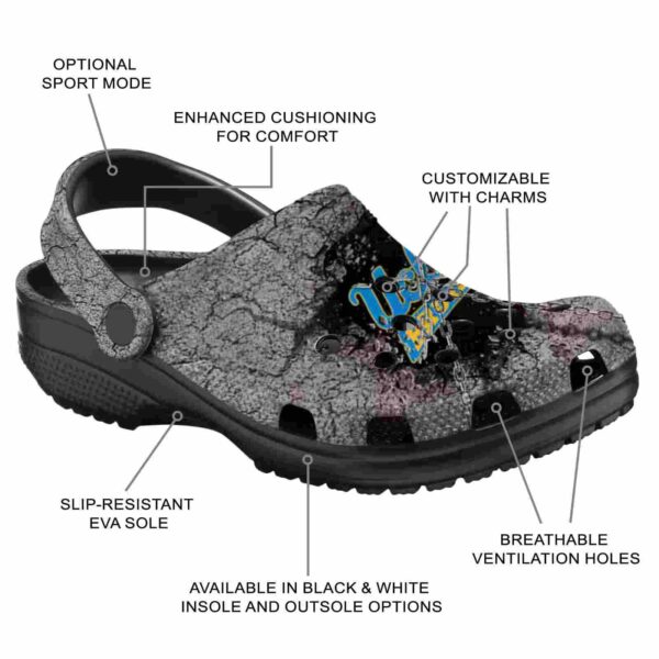 customized ucla bruins cracked ground texture crocs new arrival