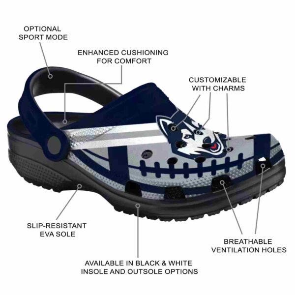 customized uconn huskies football motif clog new arrival