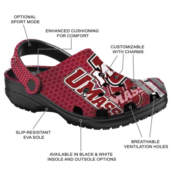 customized umass minutemen contrasting stripes clog new arrival