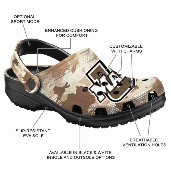 customized umass minutemen desert camo clog new arrival