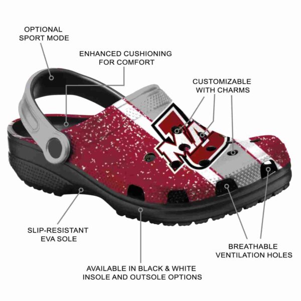 customized umass minutemen vertical stripes clog new arrival