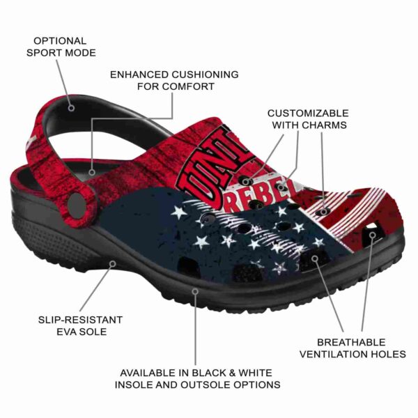 customized unlv rebels star spangled side pattern clog new arrival