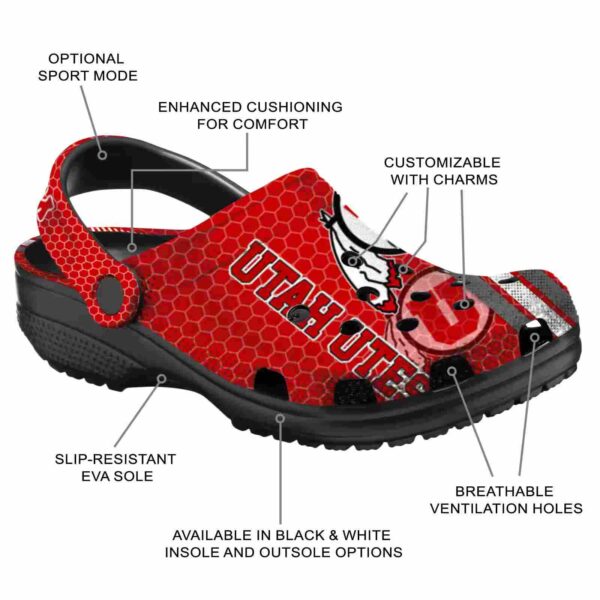 customized utah utes contrasting stripes crocs new arrival