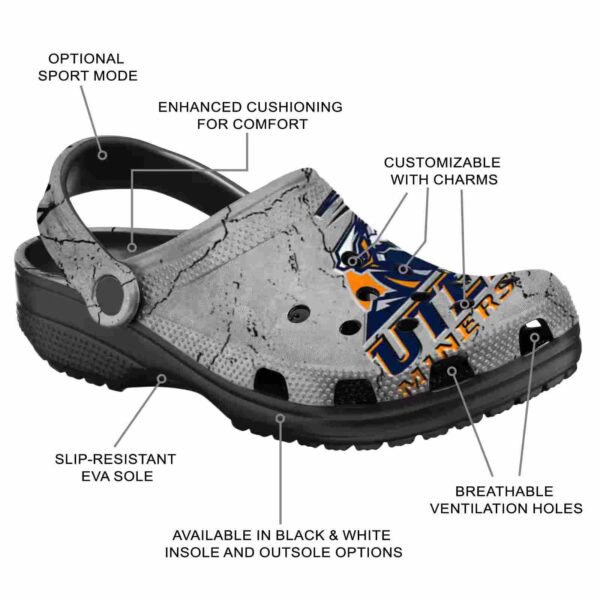 customized utep miners cracked texture clog new arrival