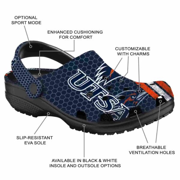 customized utsa roadrunners contrasting stripes clog new arrival