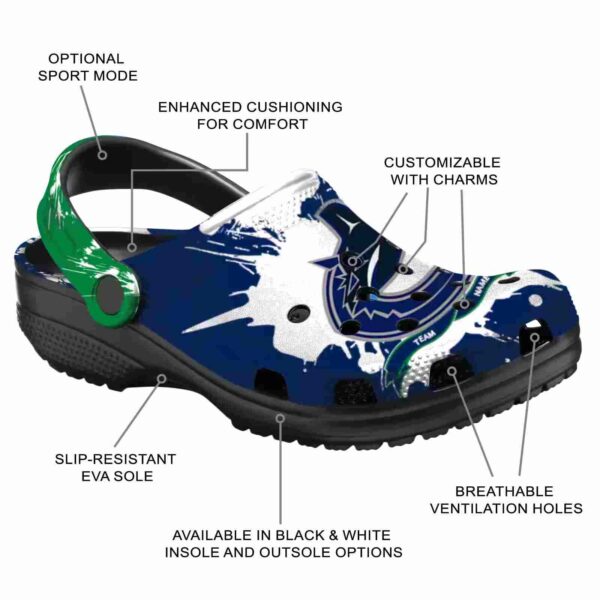 customized vancouver canucks splatter pattern clog new arrival