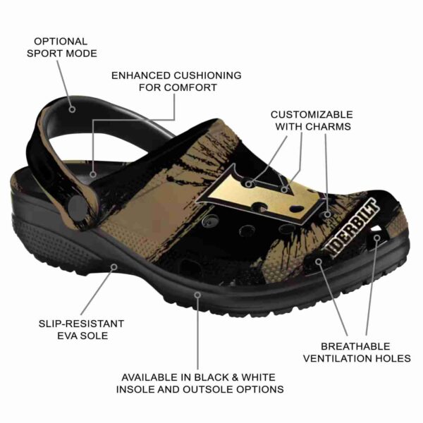 customized vanderbilt commodores paint splatter graphics clog new arrival