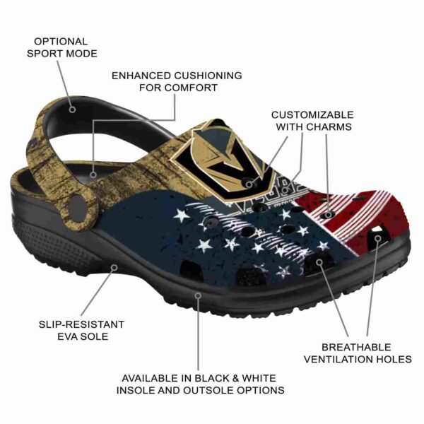 customized vegas golden knights star spangled side pattern clog new arrival