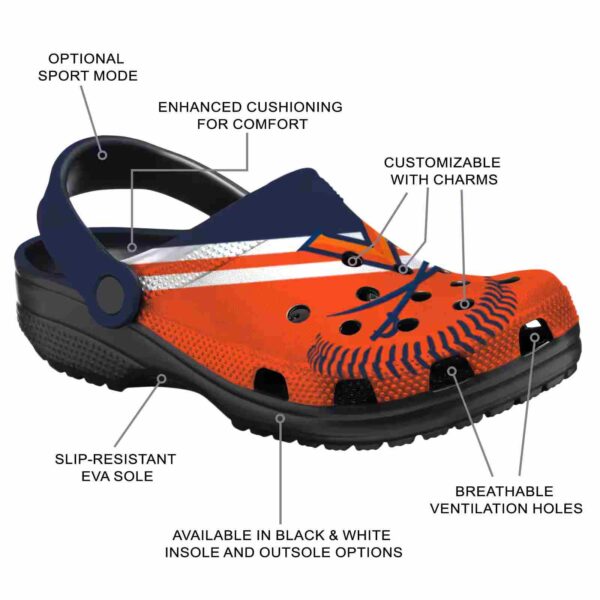 customized virginia cavaliers baseball motif clog new arrival