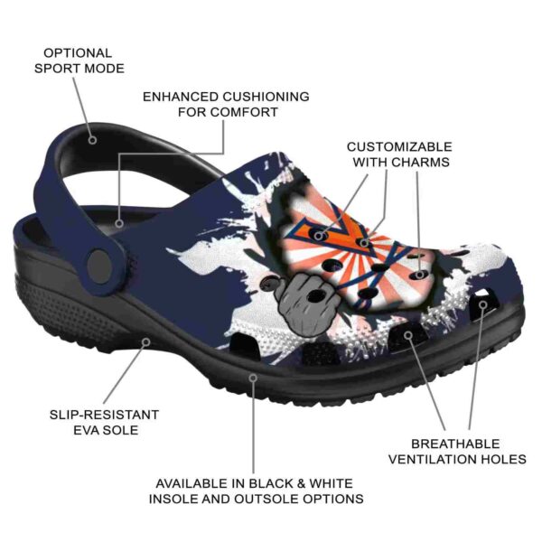 customized virginia cavaliers gripping hand clog new arrival