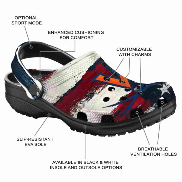 customized virginia cavaliers patriotic stripes clog new arrival