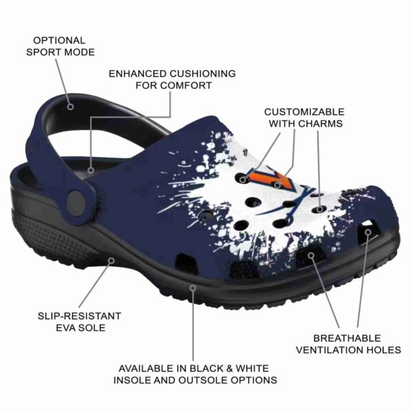 customized virginia cavaliers splatter background clog new arrival