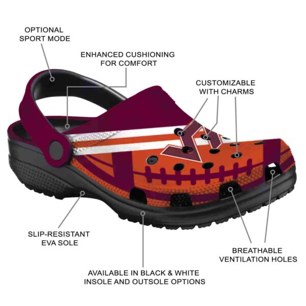 customized virginia tech hokies football motif crocs new arrival