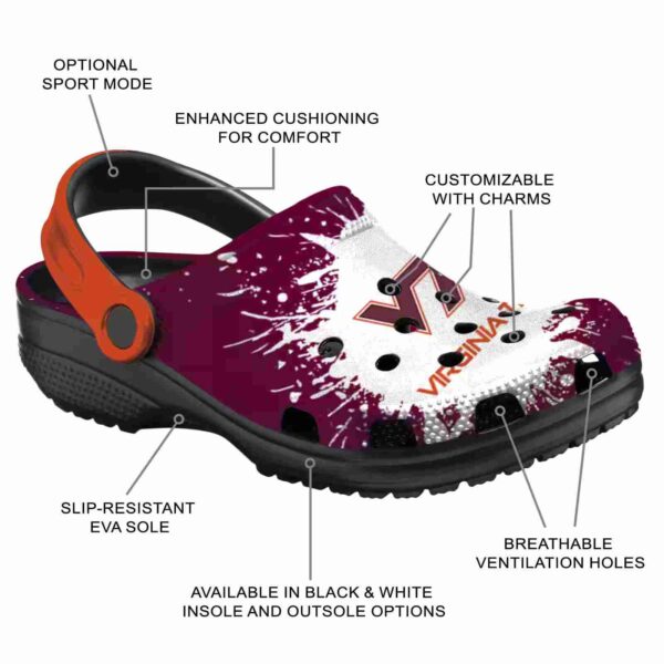 customized virginia tech hokies splash art crocs new arrival
