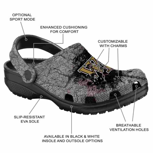 customized wake forest demon deacons cracked ground texture clog new arrival